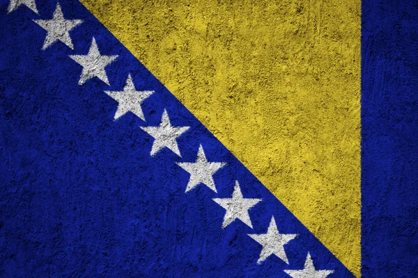 Bosznia Hercegovina Zászlót Grunge Betonfal — Stock Fotó