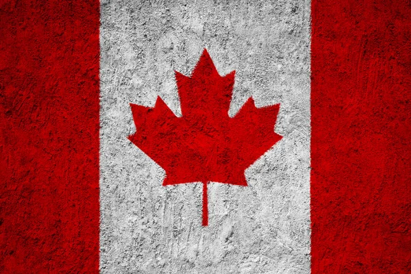 Bandeira Canadá Parede Concreto Grunge — Fotografia de Stock