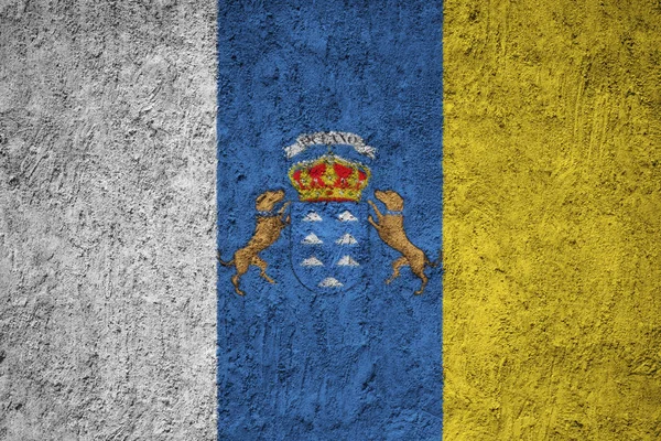 Bandera Canarias Pared Hormigón Grunge —  Fotos de Stock