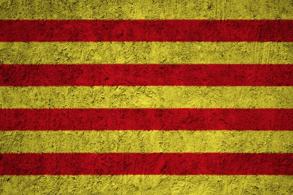 Bandera Cataluña Muro Hormigón Grunge — Foto de Stock