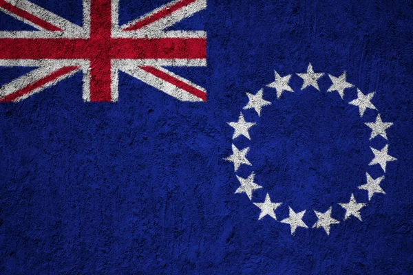 Прапор Островів Кука Бетонну Стіну Гранж — стокове фото