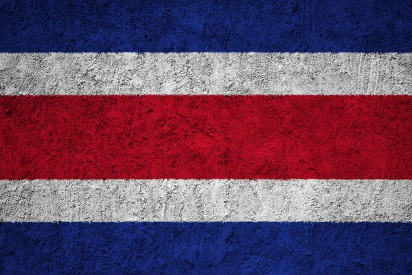 Costa Rica Bandeira Parede Concreto Grunge — Fotografia de Stock