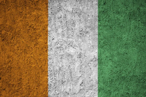 Cote Divoire Bandeira Parede Concreto Grunge — Fotografia de Stock