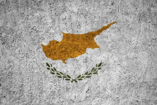塞浦路斯国旗在格格水泥墙上 — 图库照片
