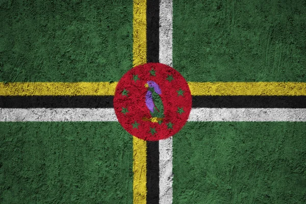 Dominica Bandera Pared Hormigón Grunge — Foto de Stock