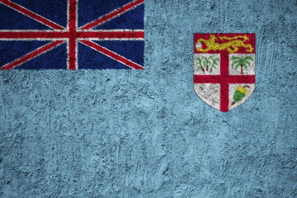 Fiji Flagg Grungebetongveggen – stockfoto
