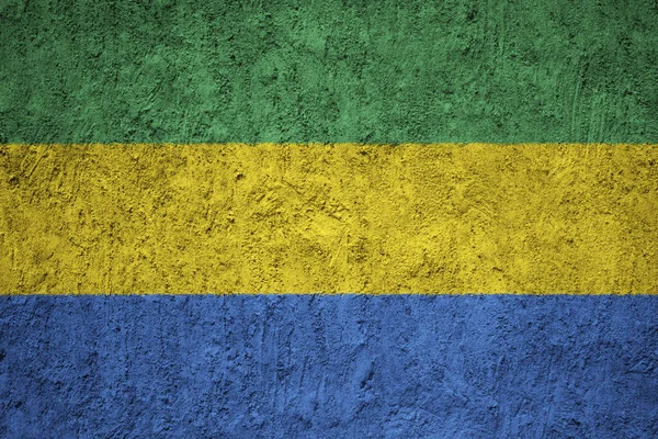 Gabon Bandiera Sul Muro Cemento Grunge — Foto Stock