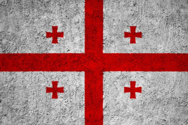 Прапор Грузії Бетонну Стіну Гранж — стокове фото