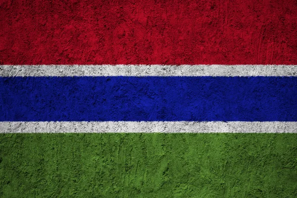 Gambia Flagge Der Grunge Betonwand — Stockfoto