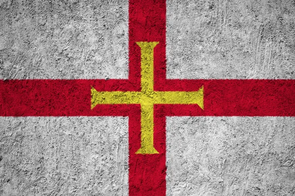 Flaga Guernsey Ścianie Betonowej Grunge — Zdjęcie stockowe
