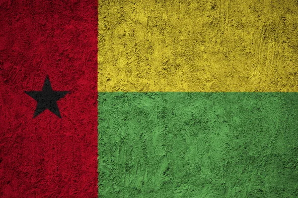 Bandeira Guiné Bissau Parede Betão Grunge — Fotografia de Stock