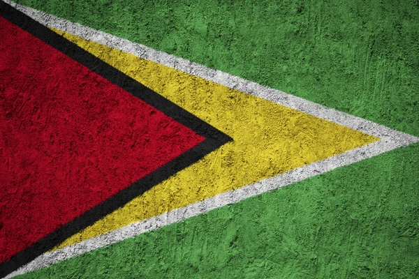 Bandera Guyana Pared Hormigón Grunge — Foto de Stock