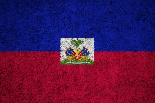 Αϊτή Σημαία Στον Τσιμεντένιο Τοίχο Grunge — Φωτογραφία Αρχείου