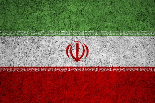 Bandeira Irã Parede Concreto Grunge — Fotografia de Stock