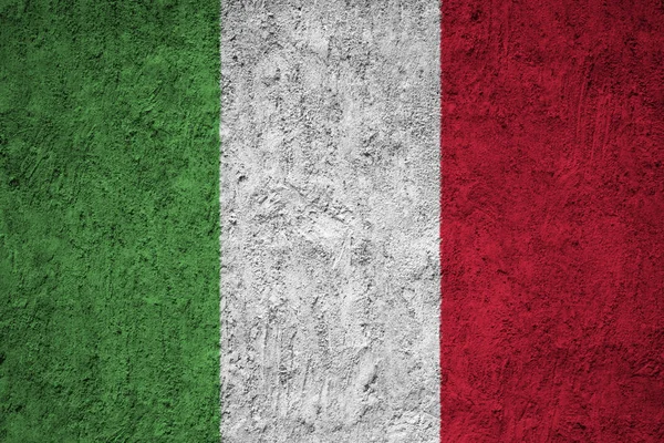 イタリアの国旗 グランジ コンクリートの壁に — ストック写真