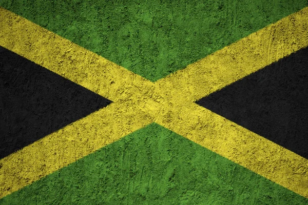 Bandera Jamaica Muro Hormigón Grunge — Foto de Stock