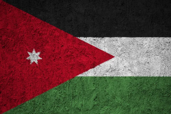 Jordanië Vlag Betonnen Muur Van Grunge — Stockfoto