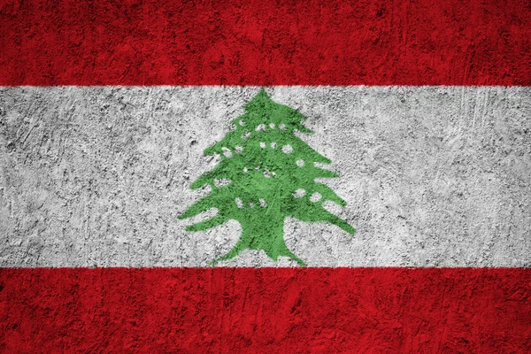 Lebanon Flag Grunge Concrete Wall — Stock Photo, Image