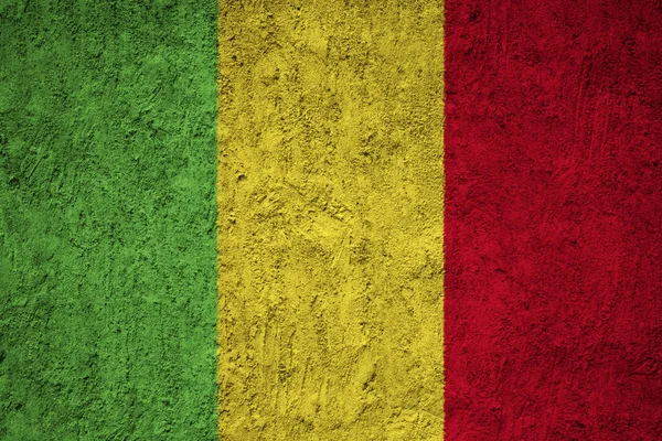 Mali Zászlót Grunge Betonfal — Stock Fotó