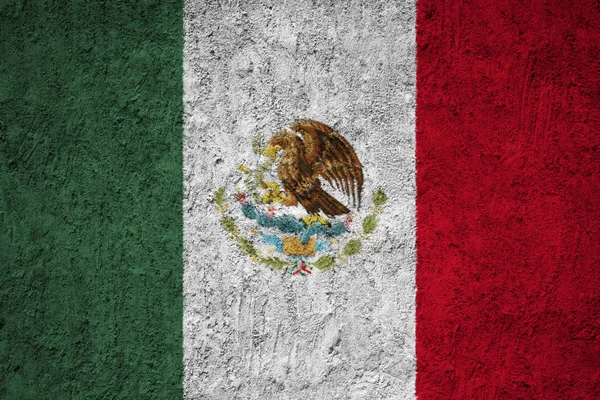 Флаг Мексики Гранж Бетонной Стене — стоковое фото