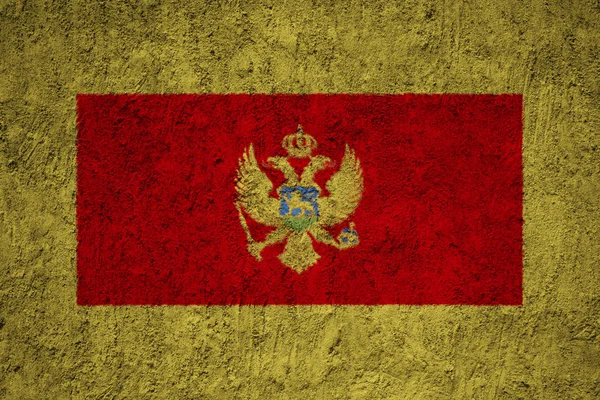 Montenegro Bandeira Parede Concreto Grunge — Fotografia de Stock