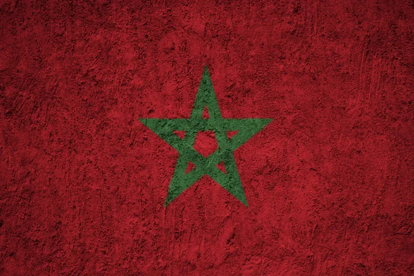 Drapeau Maroc Sur Mur Béton Grunge — Photo