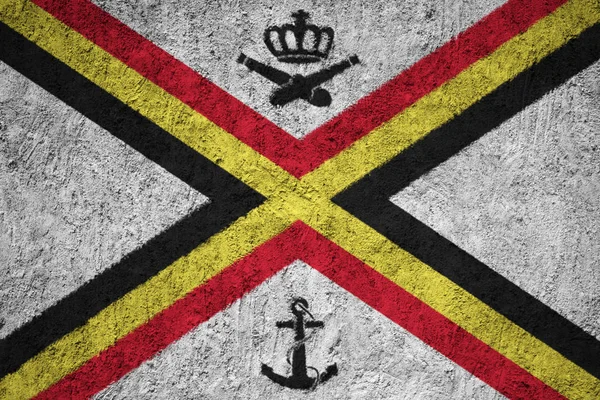 グランジのコンクリート壁に海軍少尉のベルギーの旗 — ストック写真