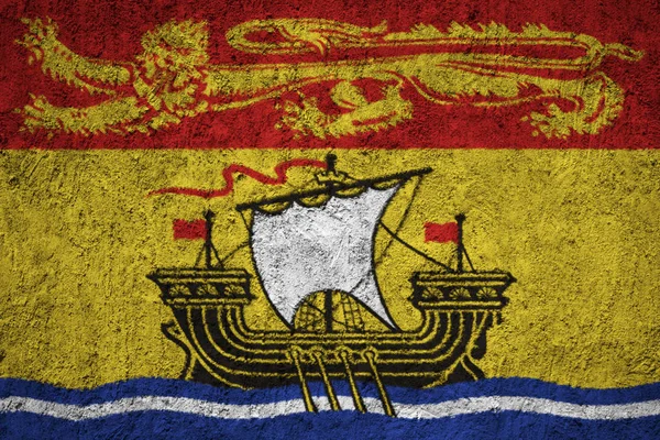 New Brunswick Vlag Betonnen Muur Van Grunge — Stockfoto