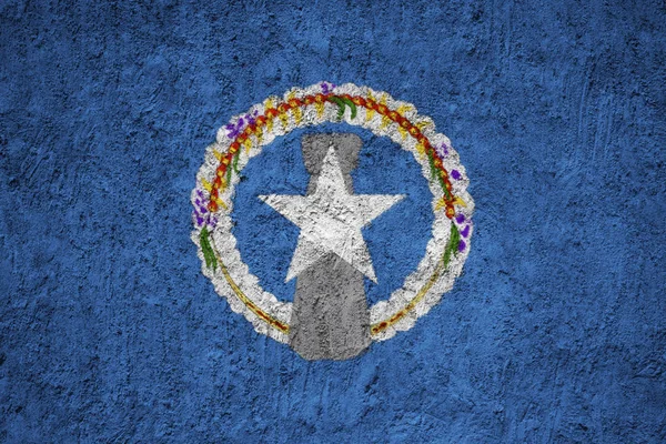 Bandera Las Islas Marianas Del Norte Muro Hormigón Grunge —  Fotos de Stock