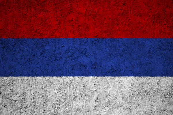 Flaga Republiki Serbskiej Ścianie Betonowej Grunge — Zdjęcie stockowe