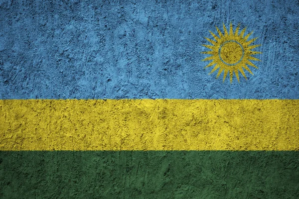 Bandiera Ruandese Sul Muro Cemento Grunge — Foto Stock