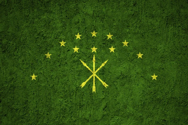 Painted flag of Adygea on the concrete wall — Stock Image Painted Flag Adygea Concrete Wall Stock Photo
