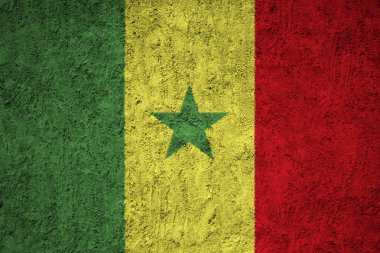 Senegal bayrak grunge beton duvar