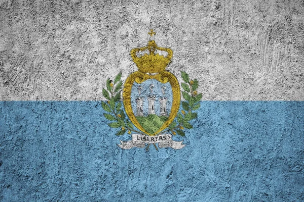 Vlag Van San Marino Betonnen Muur Van Grunge — Stockfoto
