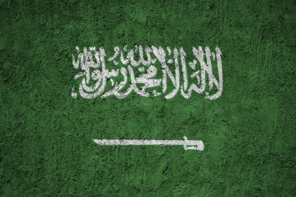 Saudi Arabische Flagge Der Grunge Betonwand — Stockfoto