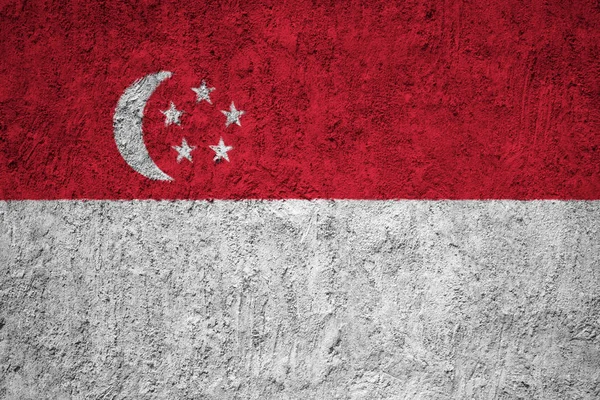 Singapore Flag Grunge Concrete Wall — Stock Photo, Image