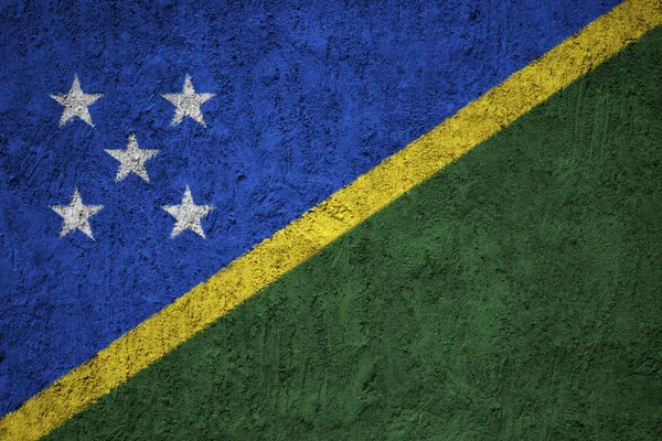 Solomon Islands Flag Grunge Concrete Wall — Stock Photo, Image