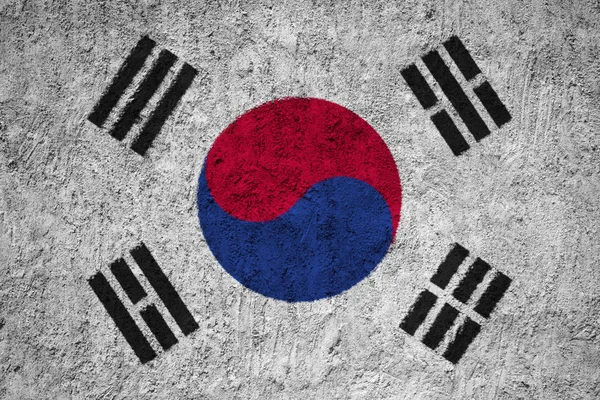 Güney Kore Bayrağı Grunge Beton Duvar — Stok fotoğraf