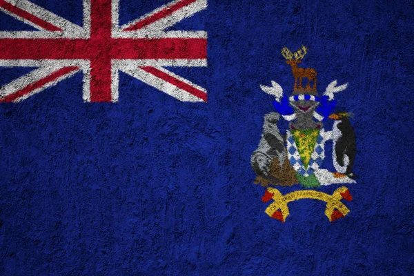 Georgia Del Sud Bandiera South Sandwich Islands Sul Muro Cemento — Foto Stock