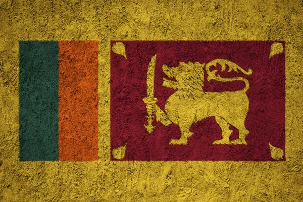 Drapeau Sri Lanka Sur Mur Béton Grunge — Photo