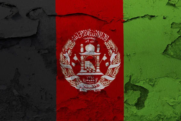 Afghanistan Flag Painted Concrete Wall — Stock Photo, Image
