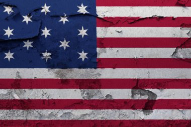 Kırık beton duvara boyalı Hopkinson bayrak