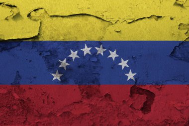 Venezuela bayrak kırık beton duvara boyalı