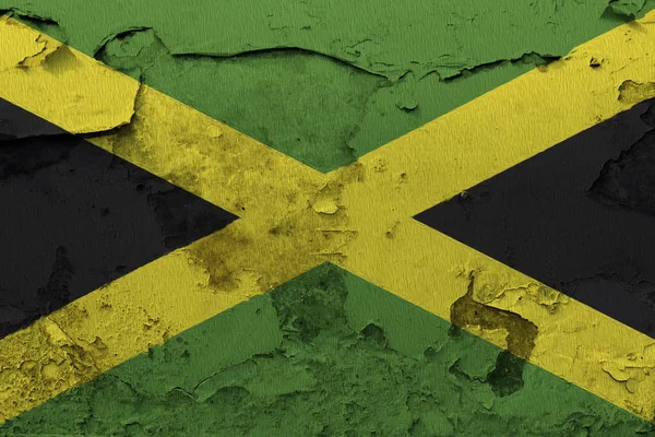 Bandera Jamaica Pintada Muro Hormigón Agrietado — Foto de Stock