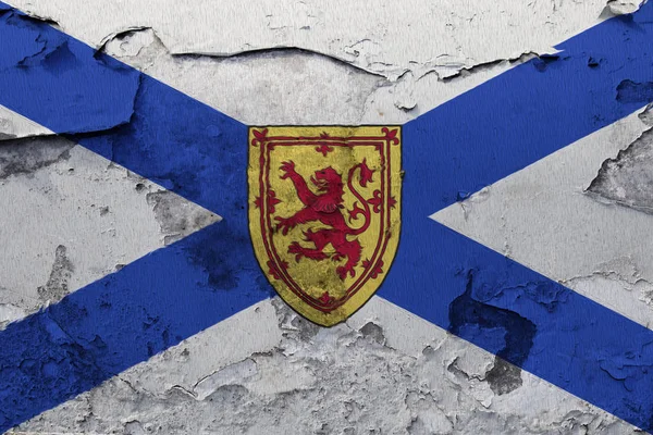Bandera Nueva Escocia Pintada Muro Hormigón Agrietado — Foto de Stock