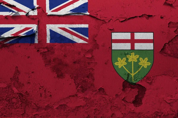 Bandera Ontario Pintada Muro Hormigón Agrietado — Foto de Stock