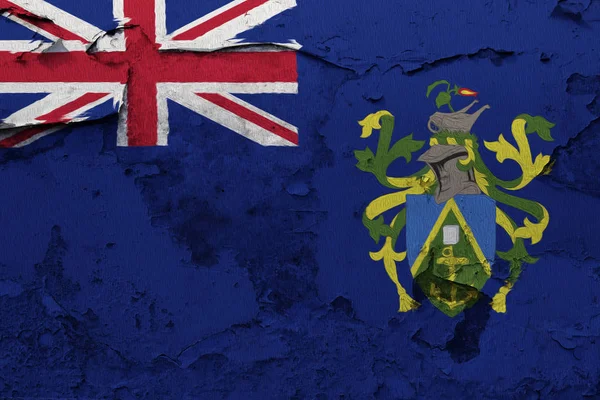 Pitcairn Islands Flagge Auf Die Rissige Betonwand Gemalt — Stockfoto