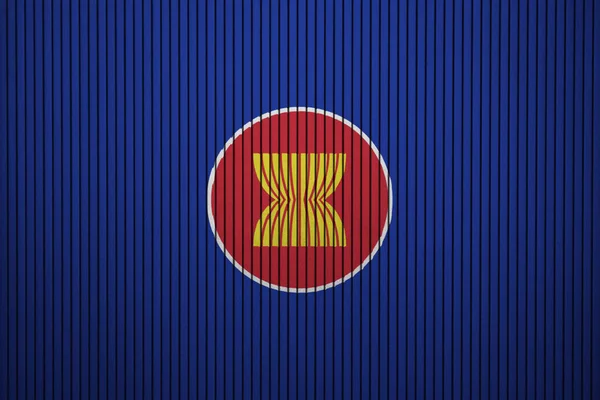 Bandiera Asean Dipinta Sul Muro Cemento — Foto Stock