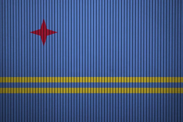 Aruba Vlajka Betonovou Zeď — Stock fotografie