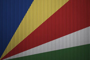 Seyşeller boyalı bayrağı beton duvar